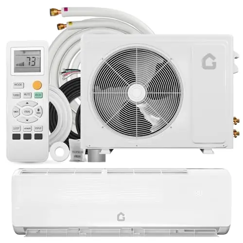 GarveeHome 12000 BTU Mini Split AC/Heating System, 19 SEER2 6-in-1 Inverter Split System Air Conditioners, Ductless Heat Pump Wall Mount AC Unit Cool Up to 750 Sq. Ft, Installation Kits, 115V
