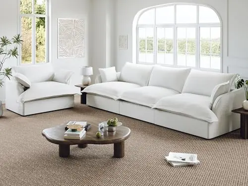 Oversized Modular Sectional Sofa, Comfy Down Fill Cloud Couch, 3 Seater Modular Sofa Couch with One Single Seat