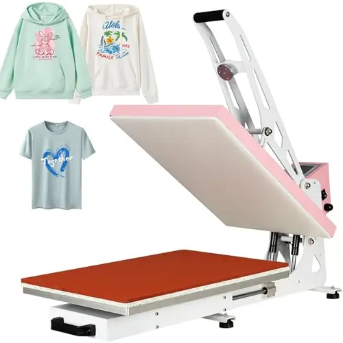 Semi-Auto Sublimation Heat Press Machine for T-Shirts Ceramics, Bags, Cushion and More,