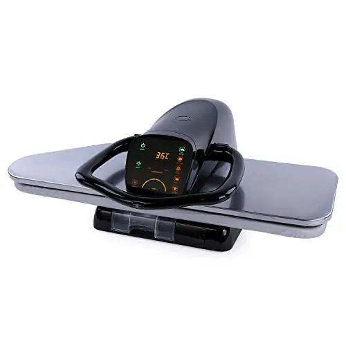 1800W Steam Press with 5 Fabric Settings Language Conversion and Voice Prompts, Iron Press with Spray Bottle and Press Pad for Home Business