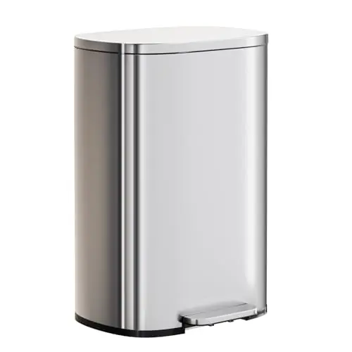 PayLessHere Trash Can with Lid, 13 Gallon (50L) Stainless Steel Kitchen & Office
