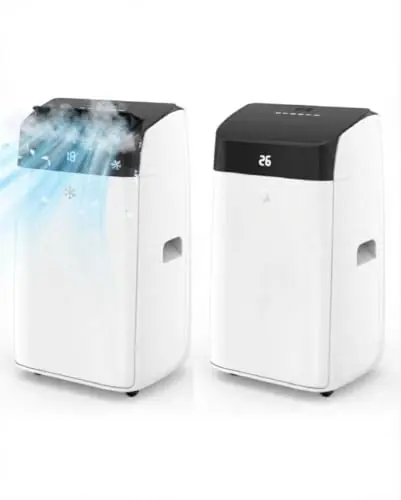 CABIHOME 2Pcs 14000 BTU Portable Air Conditioner, Indoor AC Unit with Remote Control & Dehumidifier, Cools Up to 750 Sq. Ft., 3-in-1 Portable AC Unit with 24-Hour Timer, 2 Speed & Low Noise (2Pcs)