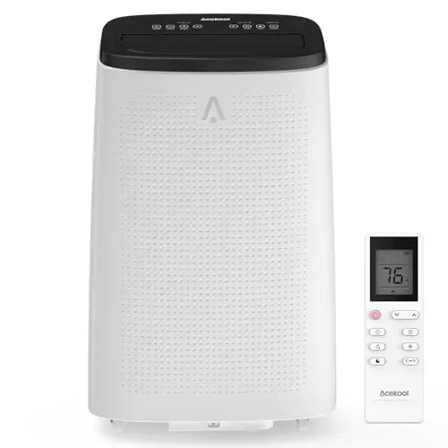 14,000 BTU Portable Air Conditioner – 3-in-1 Ultra-Quiet Cooling, Dehumidifier & Fan for Rooms Up to 700 Sq. Ft., Remote Control, Sleep Mode, 24H Timer, Easy Window Installation Kit, Black AC Unit