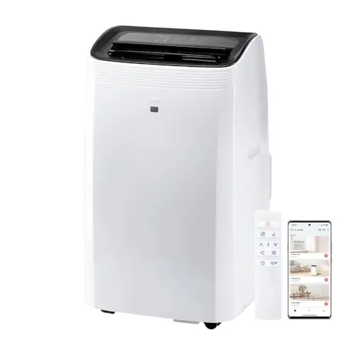 TCL H10PH36W 10,00 SACC BTU Smart Portable Air Conditioner with Heat, Fan & Dehumidifier Modes, 450 Sq. Ft, Remote Control, Compatible with Alexa/Google Assistant, Install Kit Included, White