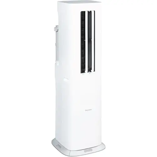 Hisense 8,000 BTU Portable Inverter Air Conditioner with Dehumidifier, Quiet Operation & Dual Hose Design, AC Heater Combo Unit for Room in White