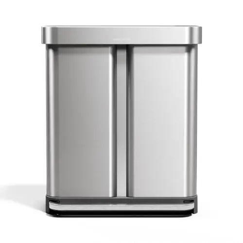 simplehuman 58 Liter / 15.3 Gallon Rectangular Dual Compartment Recycling Step
