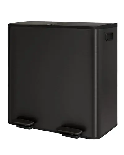 Garvee Trash Can, 2 x 10.6 gal (2 x 40 L) Garbage Can for Kitchen Dual Compartment Recycling Kitchen Step Trash Bin