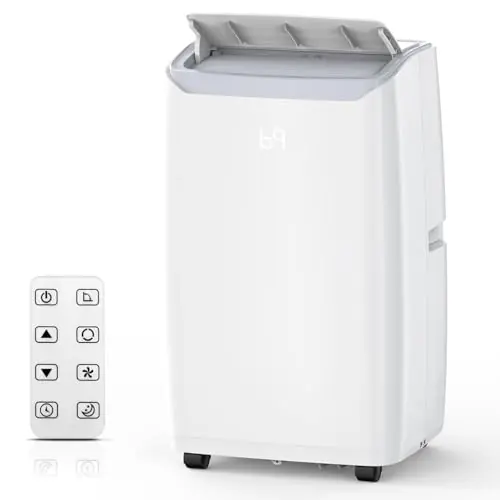 3-in-1 Portable Air Conditioner - 14,000 BTU for Rooms up to 750 Sq.Ft, Fan Mode, Convenient Remote Control, Easy to Move with Wheels, Complete Window Kit Included (White)