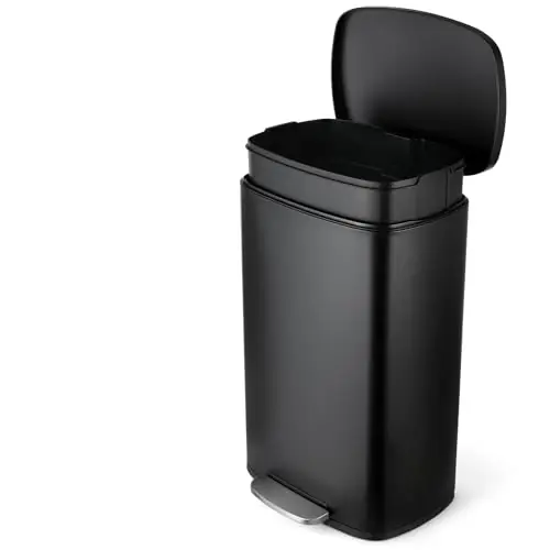 8 Gal Kitchen Trash Can, 30L Recycling or Garbage Bin, Brushed Stainless Steel Waste Basket