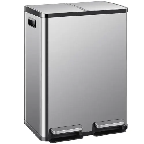 Elevon Kitchen Trash Can with Lid, 2 x 8 Gallon Garbage Can