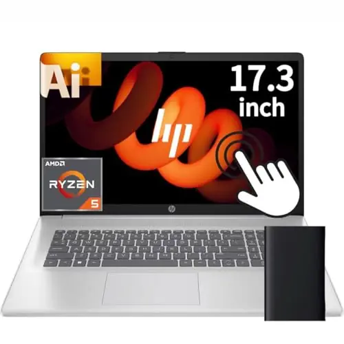 HP 17.3" Touchscreen Business Laptop, AMD Ryzen 5 Processor (Beats Intel i7-1355U), 16GB DDR5 RAM