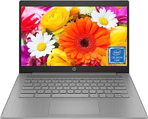 HP 14" HD Chromebook Laptop for Students, Intel Quad-Core N4120(> N4020), 4GB RAM, 64GB eMMC, WiFi, Webcam