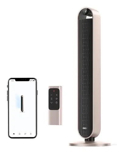 DREO Smart Tower Fan Voice Control, 120ยฐ Oscillating Fan Works with Alexa/Google/App/Remote, 42 Inch, 20dB Quiet DC Bladeless Fan for Bedroom,12 Speeds, Floor Fan for Home, Office