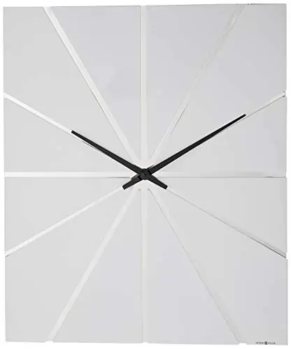 Howard Miller Zander Wall Clock - Oversized Modern Decorative Analog Clock with Quartz Movement, Battery Operated, White Finish, Modern Display - Ideal Living Room, Kitchen, Bedroom, and Office Décor