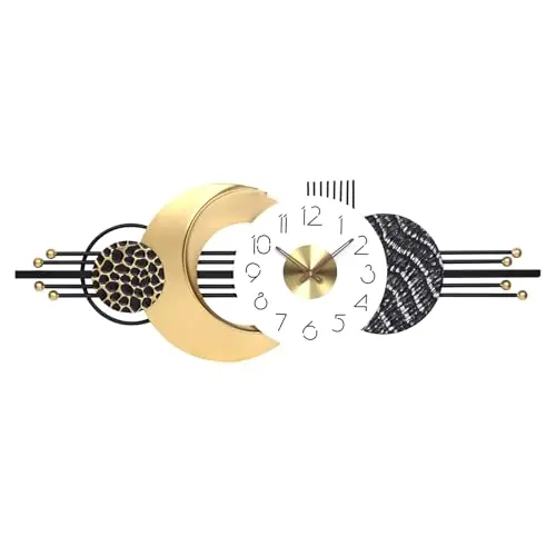 AXAORIRA 38x14 Inch Modern Large Wall Clock, Silent Non-Ticking Decorative Analog Clocks Battery Operated for Living Room, Bedroom, Office, Kitchen, Entryway - Ideal Gift for Home Decor Lovers
