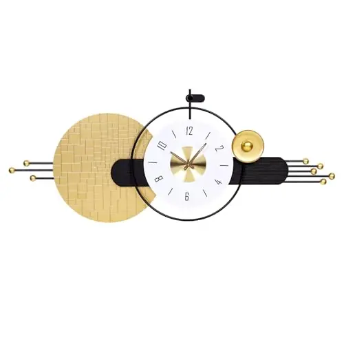 AXAORIRA 47x19 Inches Modern Large Wall Clock Battery Operated Silent, Non-Ticking Quartz Decorative Analog Clocks for Living Room, Bedroom, Hallway - Ideal Gift for Home Decor Lovers