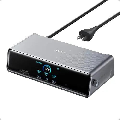 Anker Prime Docking Station (DL7400), 14-Port Triple Display with DisplayLink, 140W Max, Smart Display, Triple 4K 60Hz