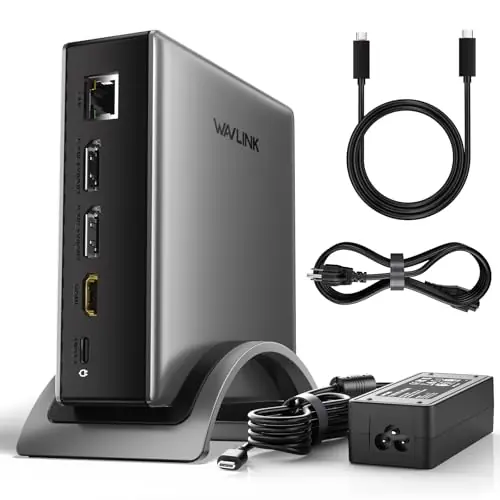 USB C Docking Station, PD3.1 Docking Station 3 Monitors with 2* DP + HDMI,Single 4K@144Hz,140W Charger, USB-C 10Gbps