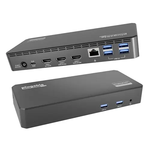 3x HDMI (1x 4K 30Hz, 2x 1080p 60Hz), 6x USB 5Gbps Ports Windows, macOS, ChromeOS Compatible - Enhance Productivity with Multi-Monitor Support