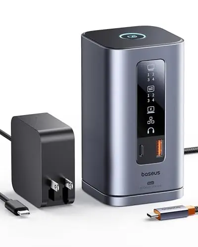 Baseus Laptop Docking Station, 11 in 1 Triple 4K Display HDMI/DP, 10Gbps USB A/C Fast Data, PD 100W, Ethernet