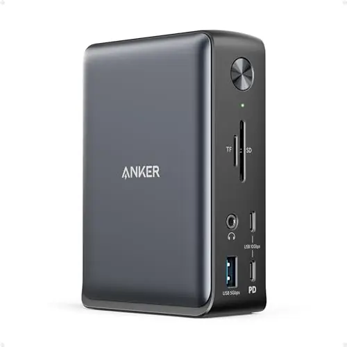 Anker Laptop Docking Station, 13-in-1 USB-C Docking Station, Triple Display with 2xHDMI and 1xDP, 10 Gbps USB-C and 5 Gbps USB-A Data