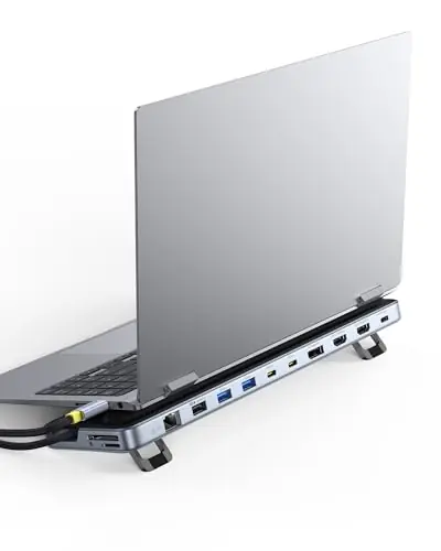 Laptop Docking Station Stand, 12 in 1 Triple 4K Display HDMI/DP, 10Gbps USB A/C Fast Data, PD 100W, Ethernet