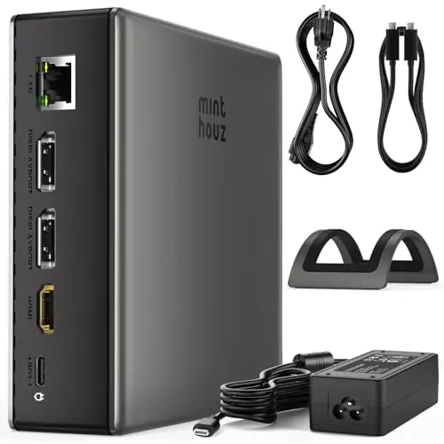 USB C Docking Station for Laptop, Triple 4K Display with Dual DisplayPort & HDMI,140W Power Delivery, 10Gbps USB A/C Ports, Gigabit Ethernet