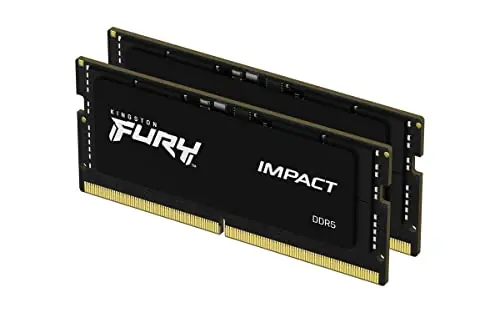 Kingston FURY Impact 32GB (2x16GB) 6400MT/s CL38 DDR5 SODIMM Intel XMP 3.0 Plug N Play Laptop Memory