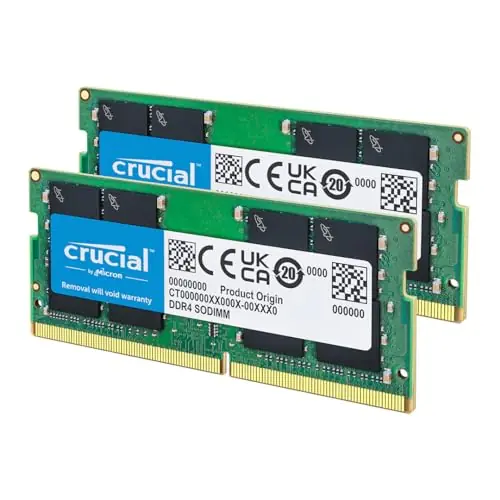 Crucial 64GB DDR4 RAM Kit (2x32GB), 3200MHz (PC4-25600) CL22 Laptop Memory, SODIMM 260-Pin