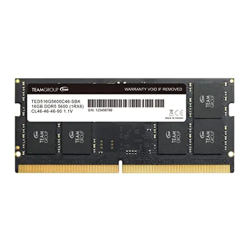 TEAMGROUP Elite SODIMM DDR5 16GB 5600Mhz (PC5-44800) CL46 Non-ECC Unbuffered 1