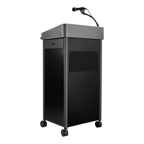 Pemberly Row 46" Sound Lectern with Battery, Multimedia Podium with Storage