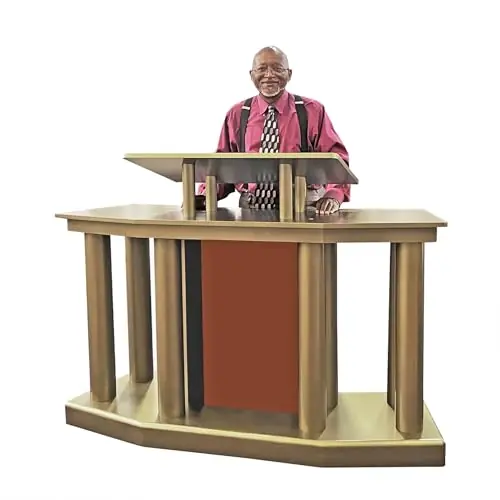 FixtureDisplays® 64 X 22.8 X 46" Large Church Pulpit, Deluxe Podium Lectern