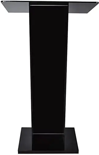Lectern Podium Stand,Clear Podium Clear Podium Stand, Portable Schools Church Office with Wide Reading Countertop Surface