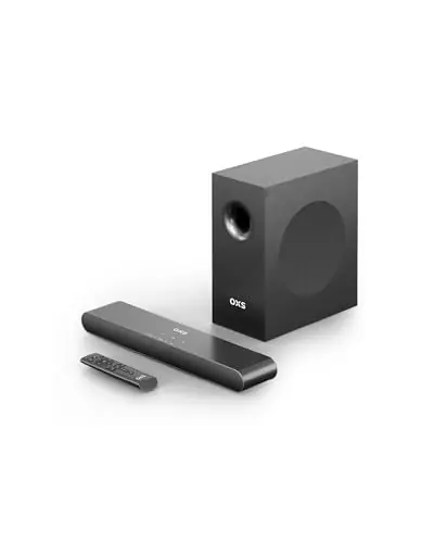 OXS S21 2.1 Channels Sound Bar with Subwoofer, Precision Sound with Deep Bass,240W Power, 3 EQ Modes, for Home Theater/Music/Game, for TV, PC, Xbox, PS4/5, Phone, Ultra Compact, Simple Setup, Black