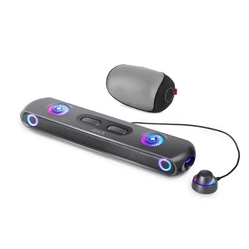 OXS Thunder Pro+ Gaming Soundbar with Wireless Satellite Neck Speaker, 7.1.2 Dolby Atmos Surround Sound System, Built-in Woofer, App Customization, RGB Effects, 3 Pro Gamer Modes, Sleek Toggle Design
