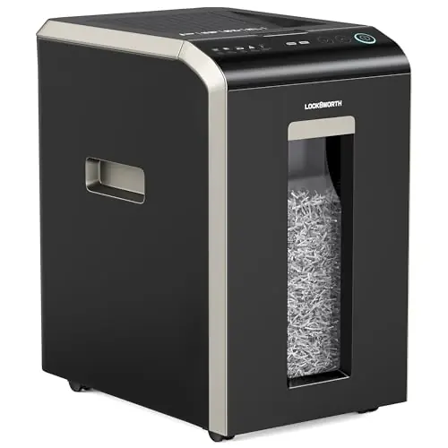 Locksworth-200-sheet Micro-Cut Paper Shredder, P-5 High Security Shredders for Home Office Heavy Duty, Document Shredder, Home Office Heavy Duty Shredder, 8.5 Gallon Capacity