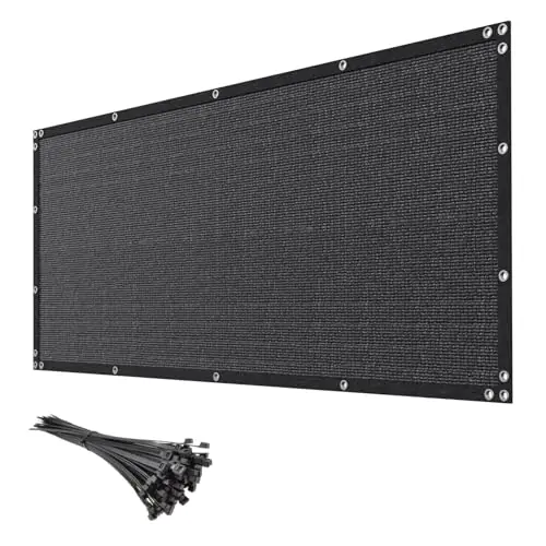 6‘ x 50‘ Black Privacy Screen Fence Heavy Duty Fencing Mesh Shade Net Cover for Outdoor Panel