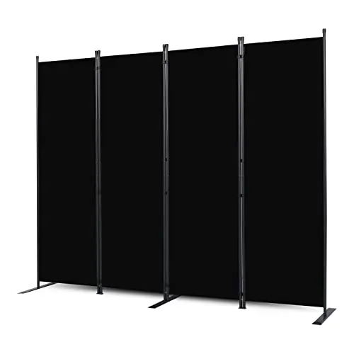 Room Divider, 4 Panel Folding Privacy Screens with Wider Feet, 6 Ft Portable Room Partition for Room Separator