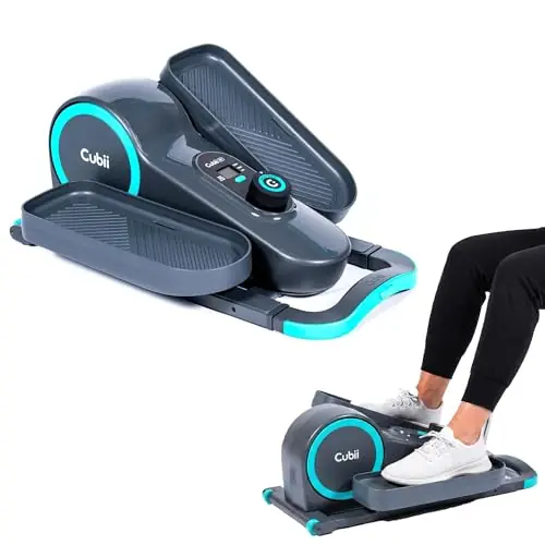 Cubii GO Under Desk Elliptical Bike, Portable Low Impact Leg Exerciser for Home and Office Compact Exercise Machine with 10 Resistance Levels, LCD Display & App Tracking