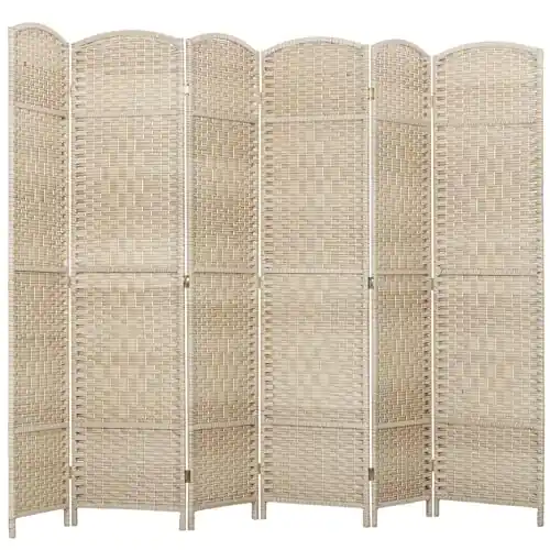 HOMCOM Room Divider, 6 Ft 6 Panel Folding Privacy Screen