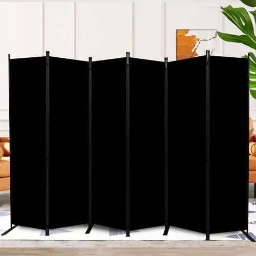 Room Divider and Folding Privacy Screens 6 Panel, 11 Ft Wide Room Partitions Dividers
