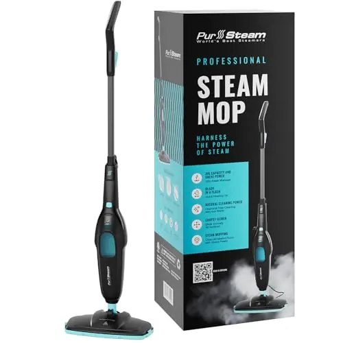 PurSteam Professional Steam Mop Multi-Surface Floor Cleaner for Hardwood, Tile, Laminate & Carpet Fast Heating, Lightweight & Chemical-Free Cleaning