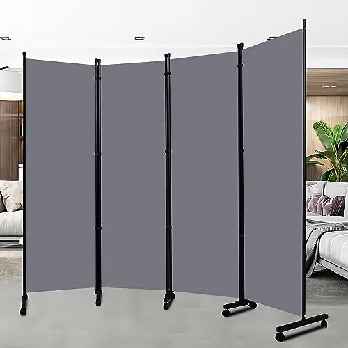 Room Divider Portable 88‘‘ Partition Room Dividers and Folding Privacy Screens 4 Panel Wall Divider for Room Separation