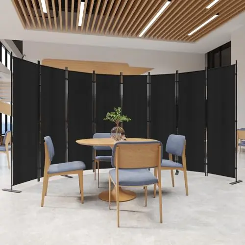 C-Hopetree 8 Panels Room Divider, 6 Ft Tall Indoor Folding Privacy Screen, Portable Partition Separator