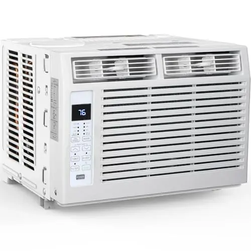 Electactic 6,000 BTU Window Air Conditioner, Window AC Unit with Cooling, Dry Function, 4 Fan Speeds, 24H Timer & Sleep Mode, Cools Up to 250 Sq.ft for Bedroom, Living Room, Office