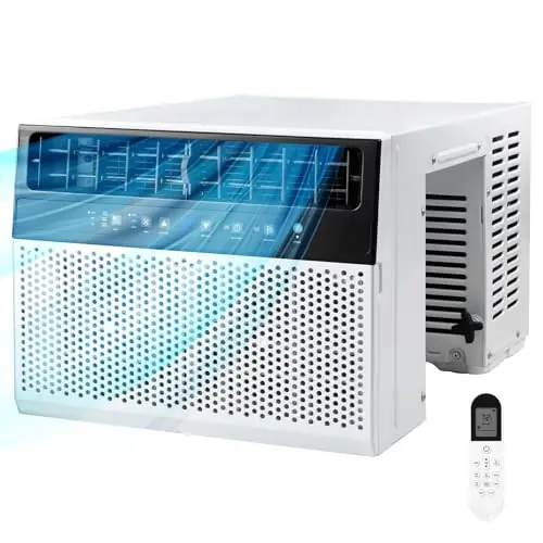 Electactic 10000BTU U-Shaped Window Air Conditioner,AC Window Unit Cools up tp 450 Sq.Ft, 3-in-1 Air Condtioner Unit with Full Window View,Energy-saving,6 Modes,24H Timer, White