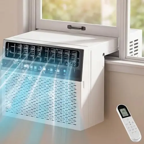 AKIRES U-Shaped Window Air Conditioner, 10,000BTU Air Conditioner Window Unit, Cools up to 450 Sq. Ft, Window AC with Cool, Fan, Dry, Sleep, Energy Saver, and Auto,6 Modes,24H Timer,Home,Office