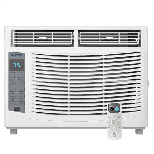 Garvee 6000 BTU Window AC Unit with Remote Control, Cools Rooms up to 250 Sq Ft, 3 Cooling & Fan Speeds Quiet Operation, Digital Display WIFI, Easy Install Kit, for Bedroom, Office