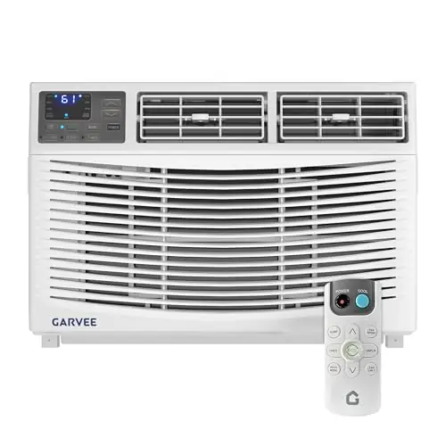 Garvee 10000 BTU Window Air Conditioner Unit with Remote Control, Cools Rooms Up to 450 Sq ft, 3 Cooling & Fan Speeds Quiet Operation, Digital Display, Easy Install Kit, for Bedroom, Office