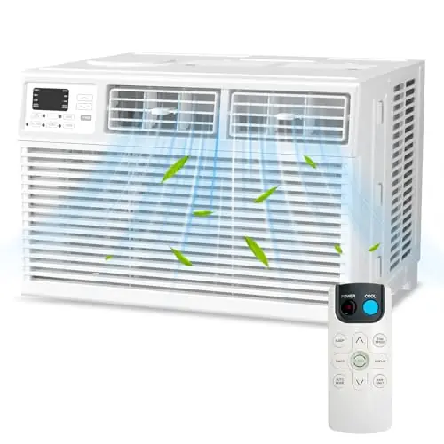 Electactic Window Air Conditioner 10,000 BTU, Air Conditioner Window Unit Up to 450 Sq.Ft,3 Fan Speeds,Easy Install,Energy Efficient,Washable Filter,White